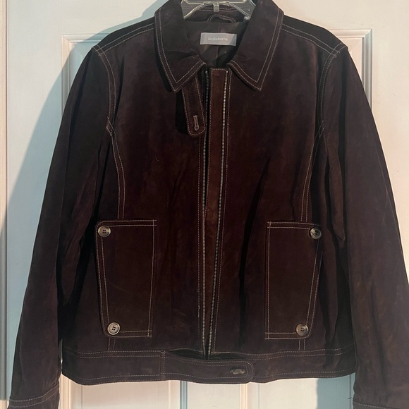 Liz Claiborne Dark Brown Suede Jacket - Picture 1 of 3